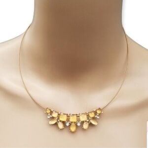 AVON 2010 BALI BLISS COLLECTION ORANGE LUCITE GEM WIRE COLLAR NECKLACE